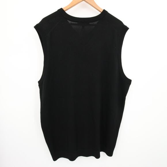 Hart Schaffner Marx Sweater Vest Black Extra Fine Merino Wool V Neck 2X Tall NWT - Picture 11 of 11